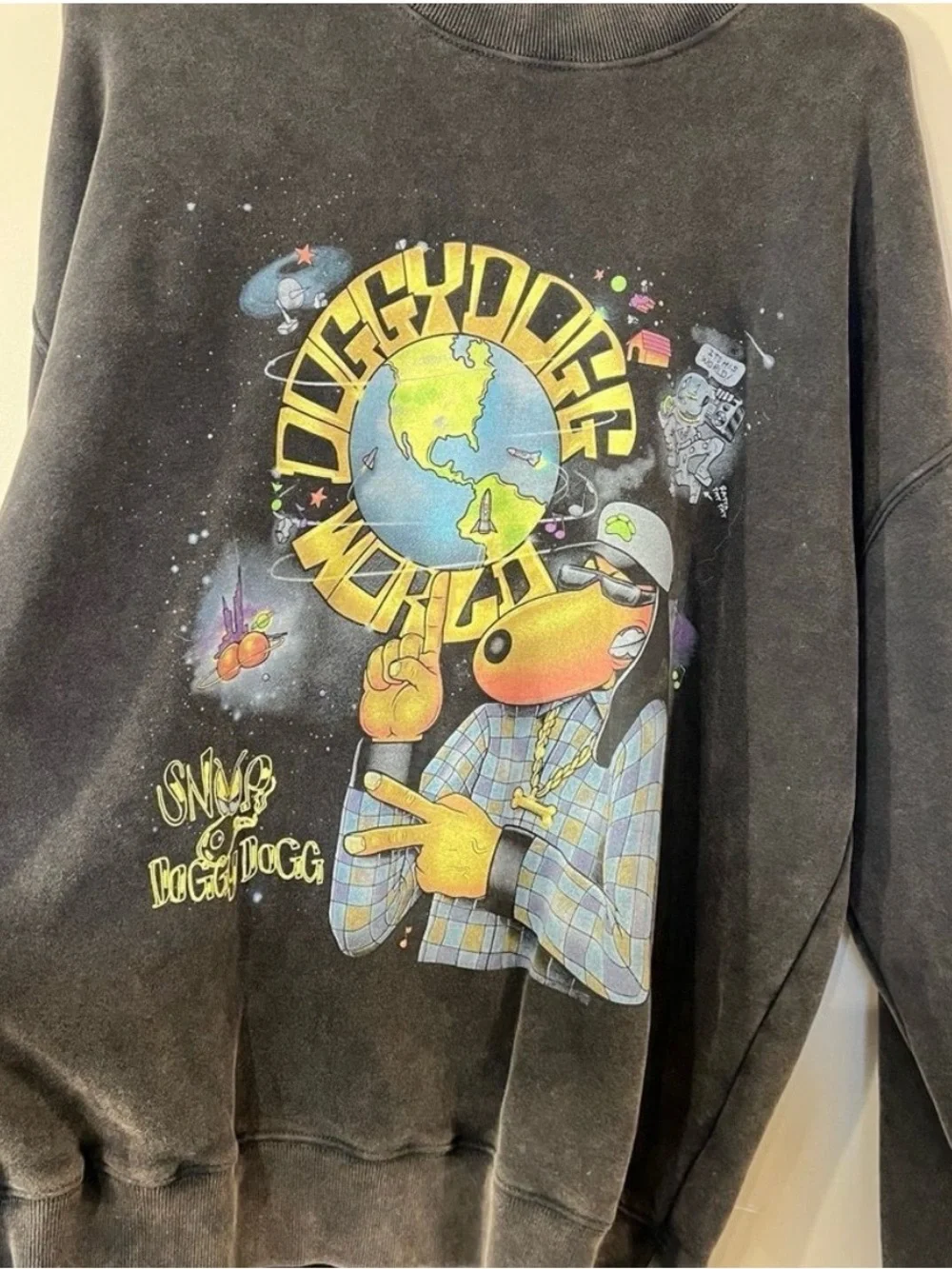Abercrombie & Fitch Snoop Dogg Dizzydiploc World Oversized Crewneck Men’ Medium - Picture 4 of 6